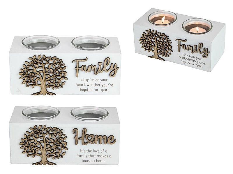 Twin Tealight Holder Family Home Candle Holder Tea Light Centerpiece Candlescape