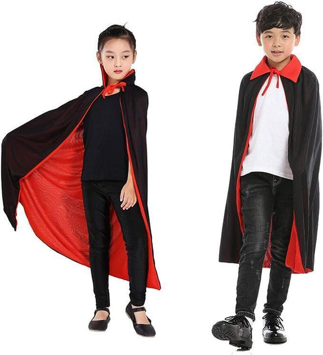 Halloween Vampire Cape Kid Costume Dracula Cloak Black Red Pirate Children