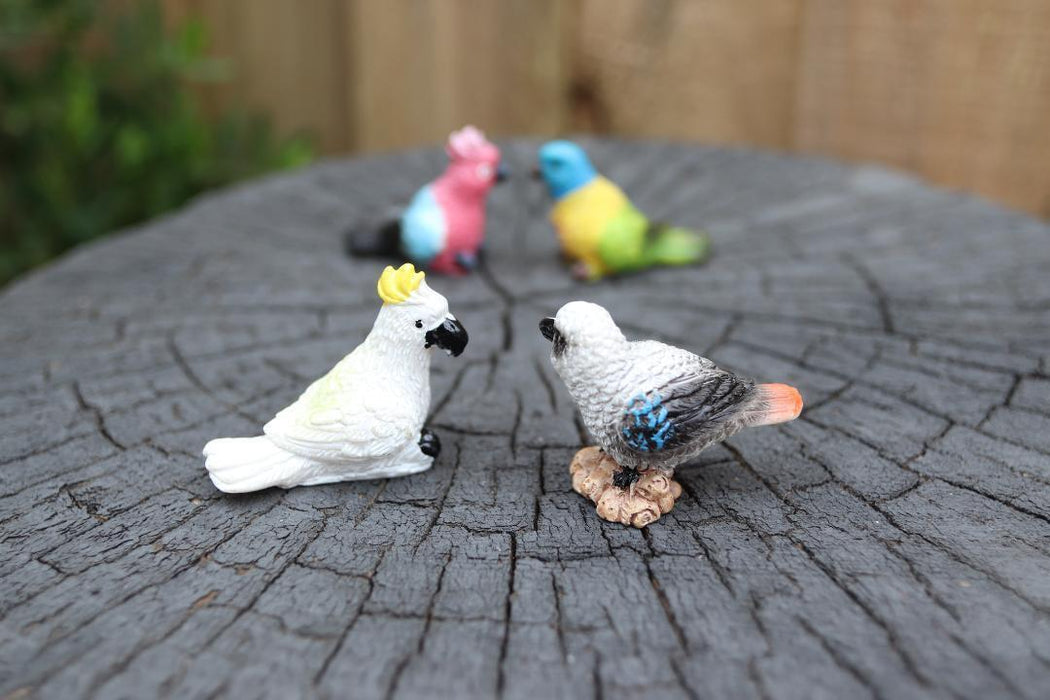 Miniature Bird Decorative Figurines Mini Rainbow lorikeet Birds Fairy Garden 6pc