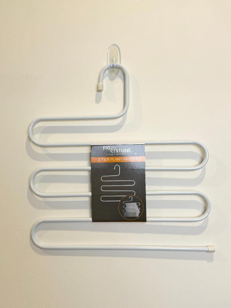 Trouser Hangers Multi Layers Metal 5 Tier S Shaped Pants Clothes White Hanger