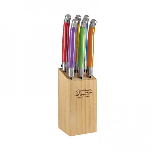 Chateau Laguiole Steak Knife Set Stainless Steel Blade with Knives Block 6pc