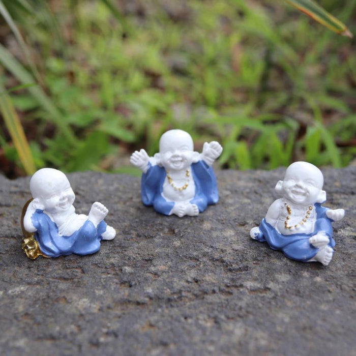 Miniature Laughing Buddha Statue Happy Lucky Mini Garden Fengshui Decor