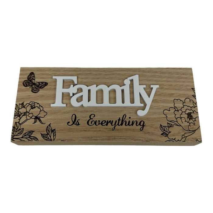 Family Table Sign Plaque Wood Home Signs Table Centerpiece Farmhouse Decor 16cm