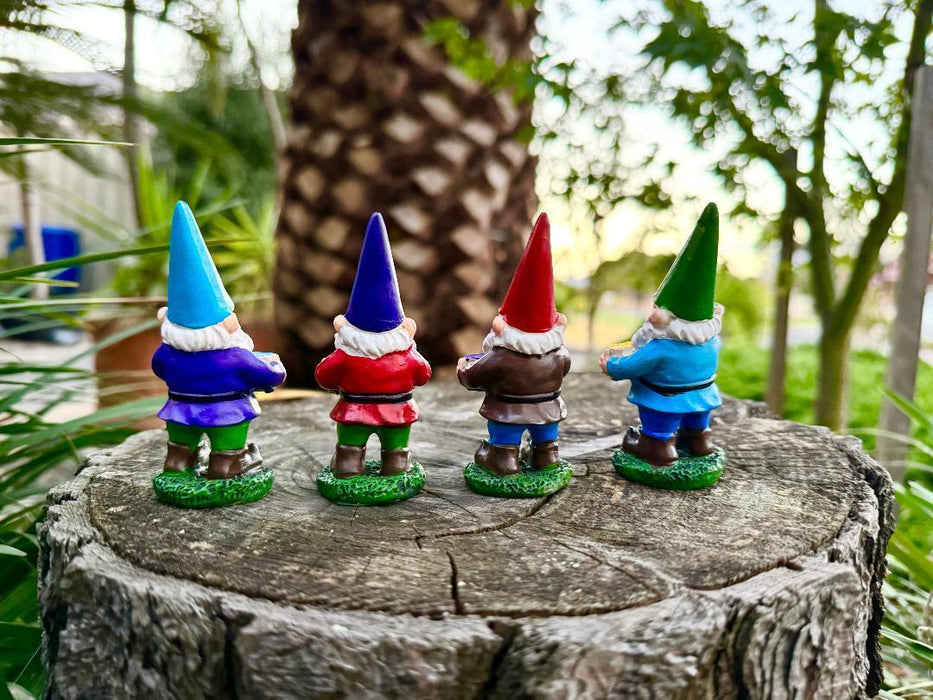 4x Garden Gnomes Gnome Statue with Words Figurine Fairy Garden Accessories 8cm