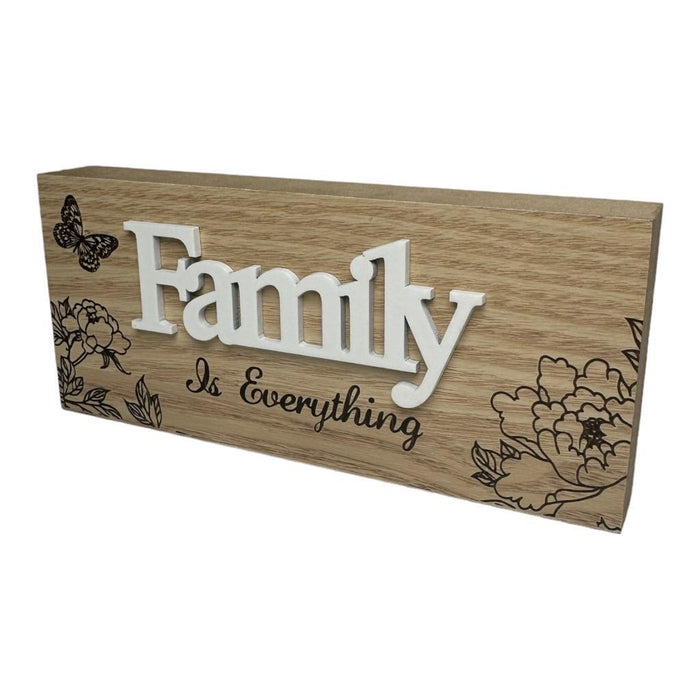 Family Table Sign Plaque Wood Home Signs Table Centerpiece Farmhouse Decor 16cm