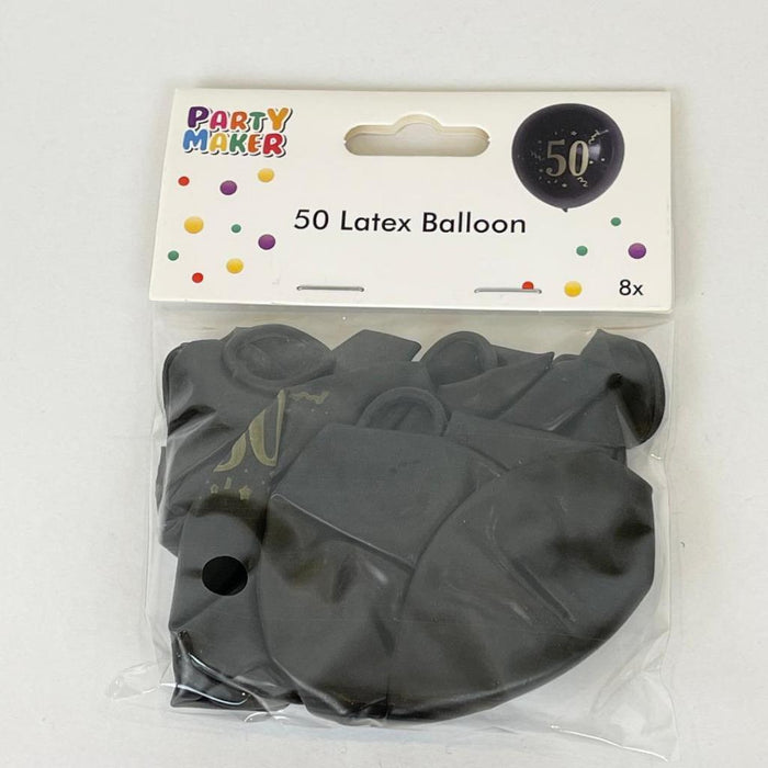 50th Black Balloon Age 50 Balloons 50th Birthday Party Decorations 12inch 30cm