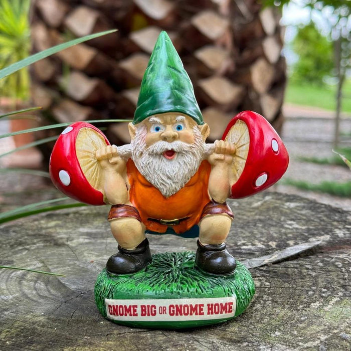 Garden Gnomes Statue Weight Lifter Gnome Workout Fitness Gnome Garden Décor 12cm