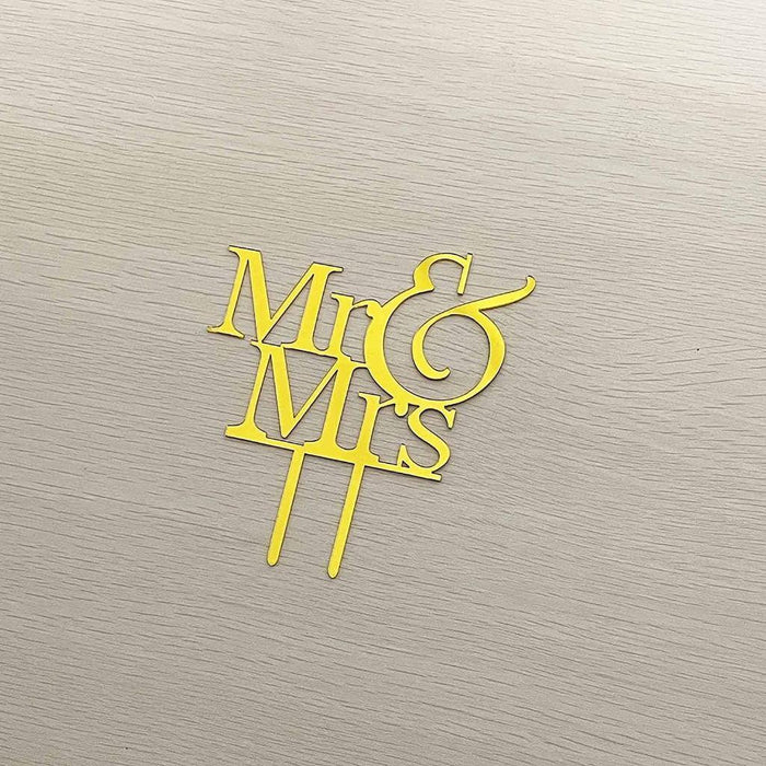 Mr & Mrs Cake Topper Gold Wedding Cake Topper Wedding Anniversary Party Acrylic