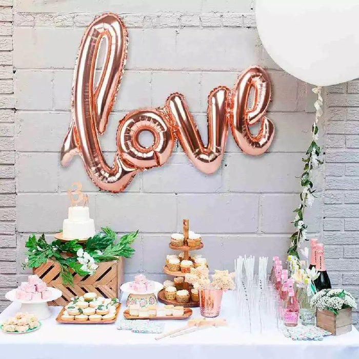 Love Foil Balloons Rose Gold Bridal Shower Decorations Balloon Wedding Valentine