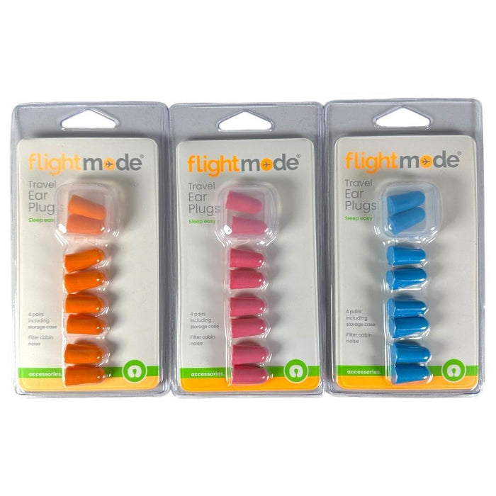 Flight Mode Memory Foam Ear Plugs 4pk Travel Holiday Plane Noise Cancelling Fly