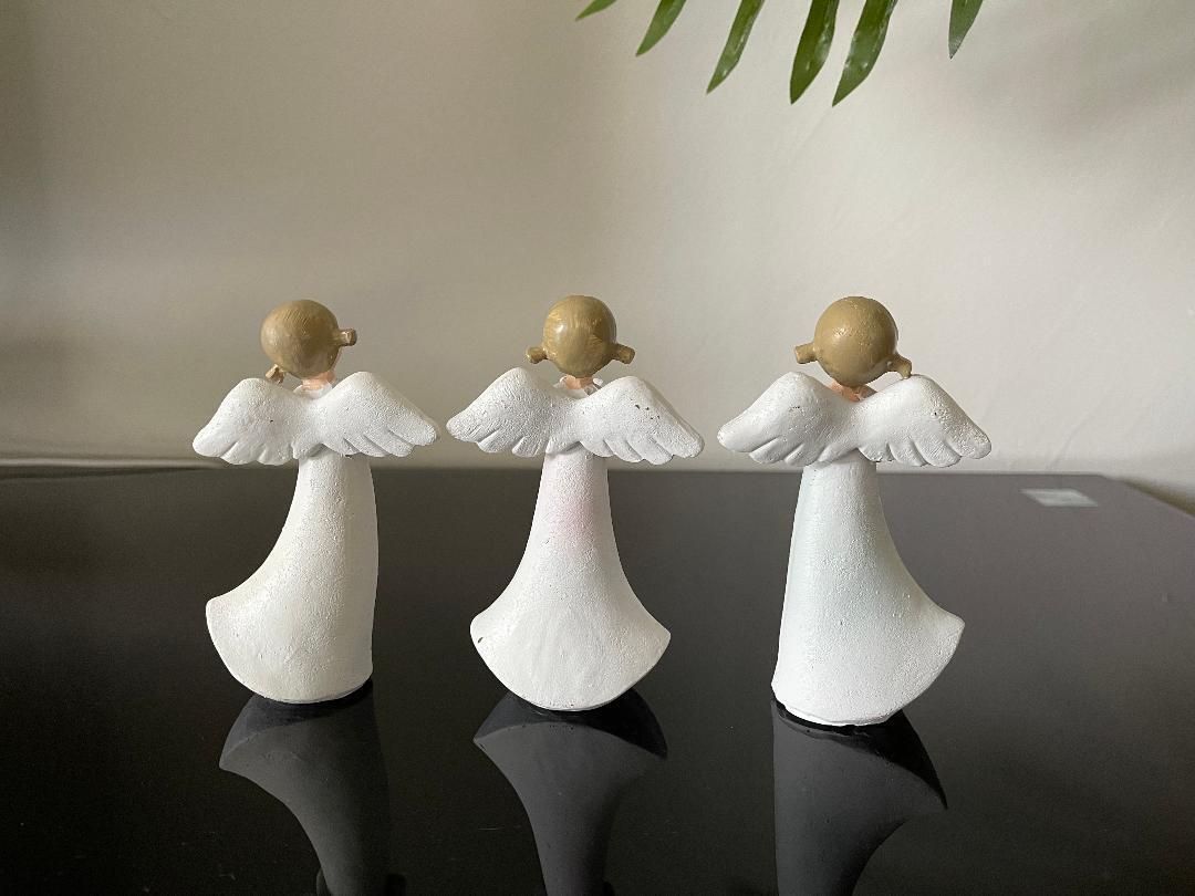 3x Angel Statue Inspirational Wording Wing Angles Religious Decor Figurine 12cm