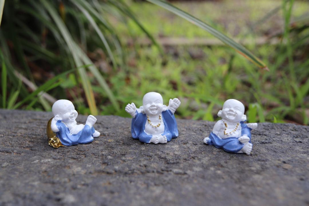 Miniature Laughing Buddha Statue Happy Lucky Mini Garden Fengshui Decor