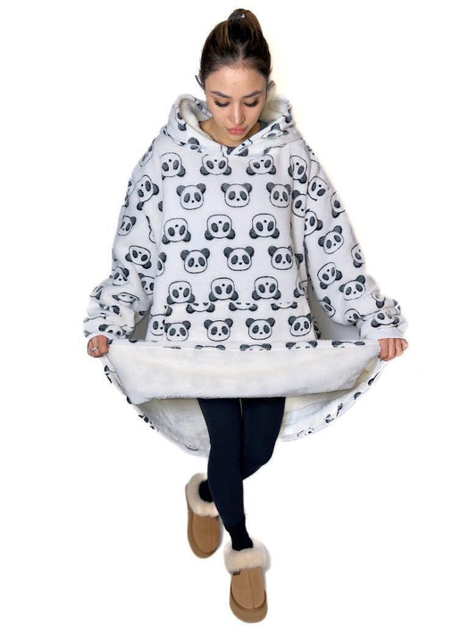 Hooded Blanket Soft Cozy Warm Fleece Wearable Oversize Blanket Hoodie