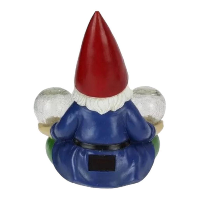 30cm Solar Powered Garden Gnome Gnomes Meditating Lights Gnome Garden Ornament