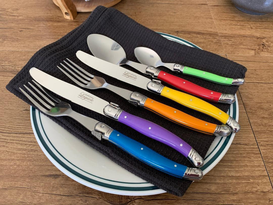 Chateau Laguiole French Design Cutlery Set 24pcs Stainless Steel Multicolour