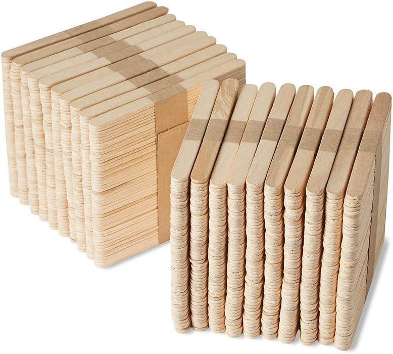 1000x Wooden Craft Sticks Ice Cream Stick Paddle Pop Popsicle Coffee Stirrers