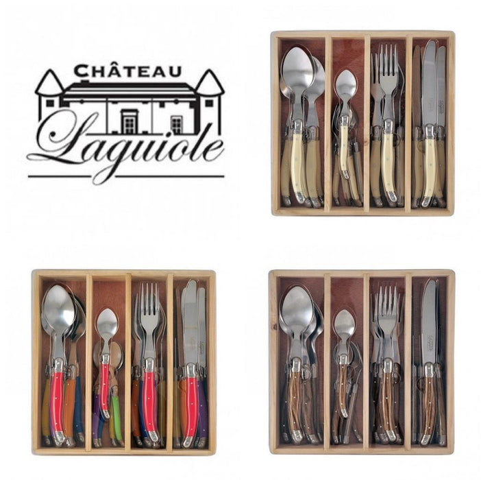 Chateau Laguiole French Design Cutlery Set 24pcs Stainless Steel Dinner Bulk