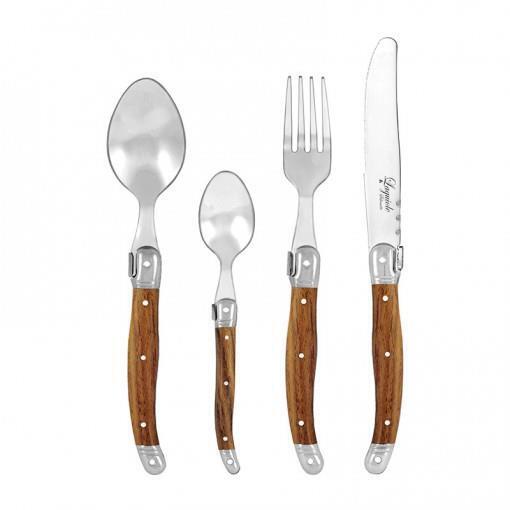 Chateau Laguiole French Design Cutlery Set 24pcs Stainless Steel Dinner Wood