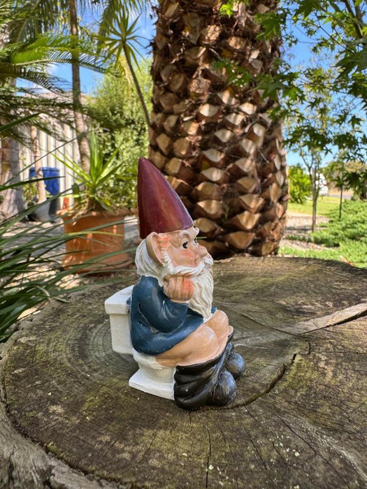 Garden Gnome Naked Nude Gnomes on Toilet Naughty Garden Ornament 10cm