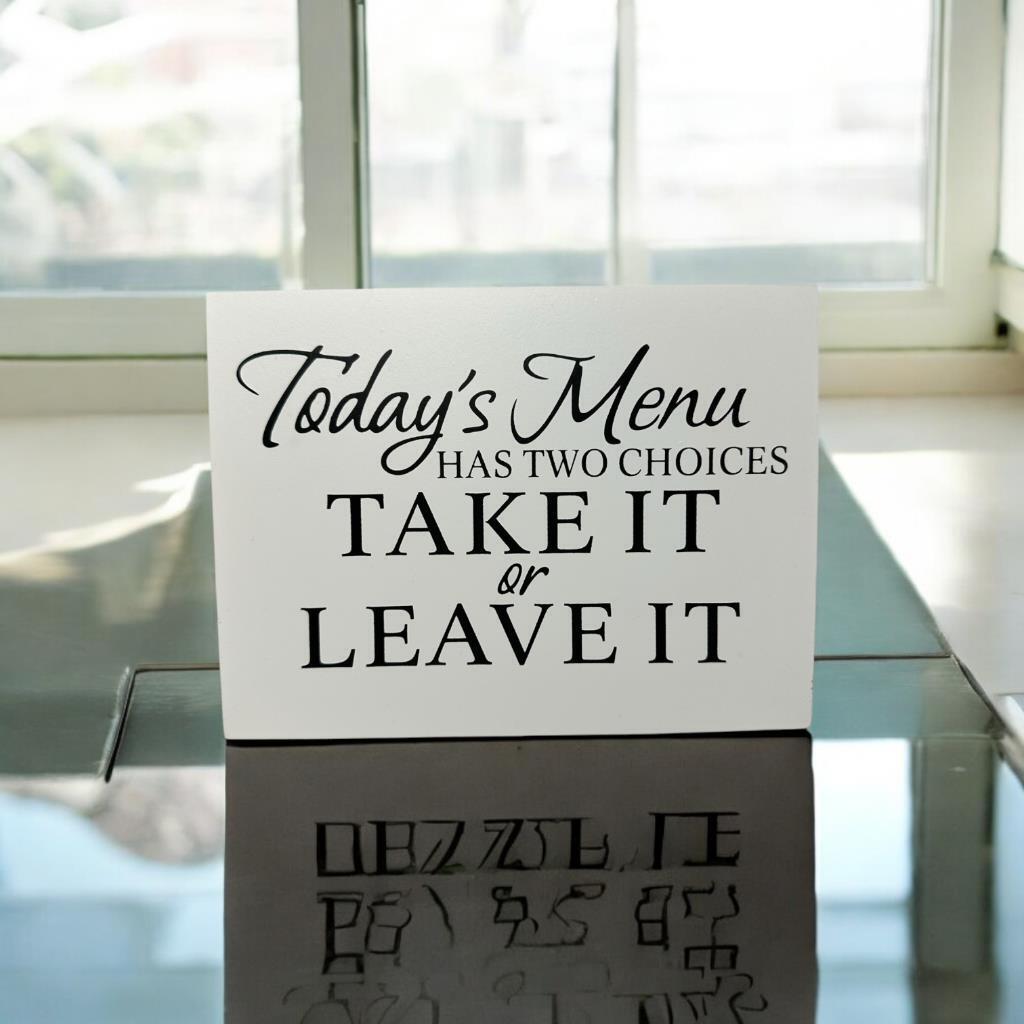 Todays Menu Kitchdn Plaque Wood Kitchen Centerpiece Farmhouse 20cm