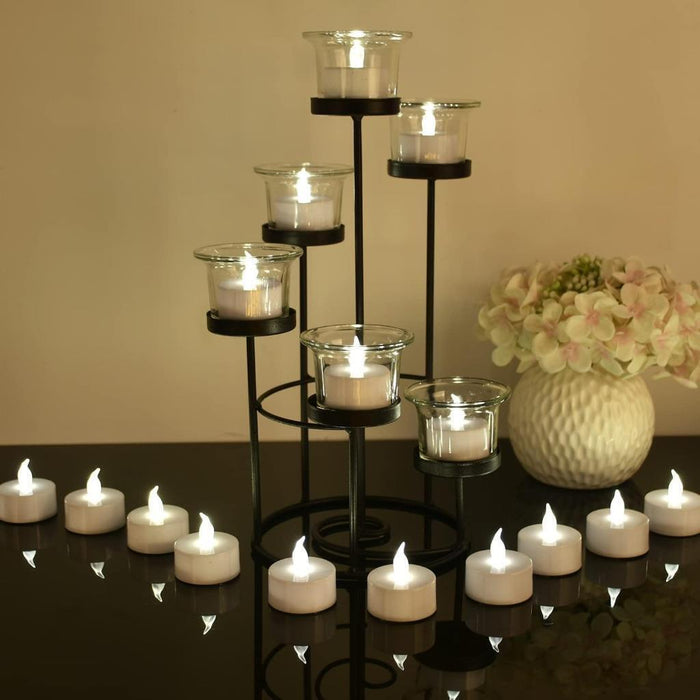 Led Tea Lights Flameless Tealight Candles Flicking Warm White Light Battery