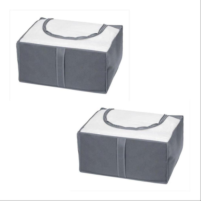 2x Clothes Storage Bags Wardrobe Storage Bins Quilt Blanket Foldable Organiser