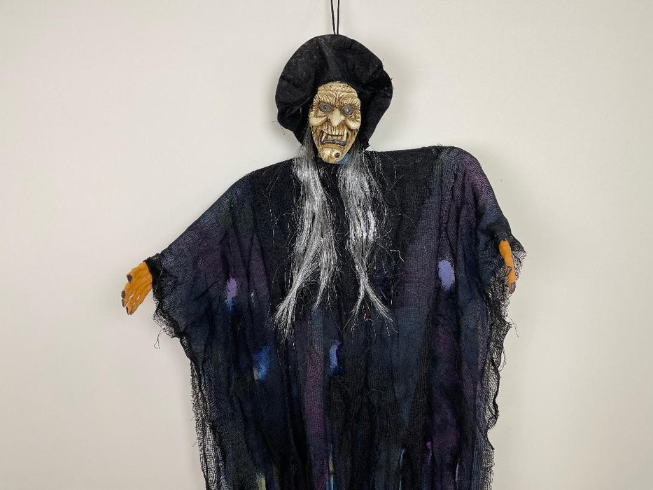 Halloween Hanging Witch with Spooky Sounds Scary Decoration Haunted House 1.4m