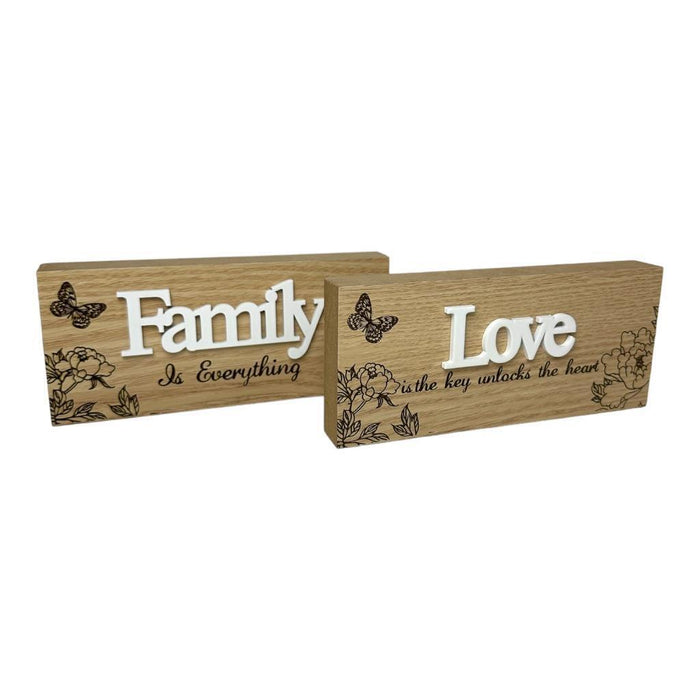 Family Table Sign Plaque Wood Home Signs Table Centerpiece Farmhouse Decor 16cm