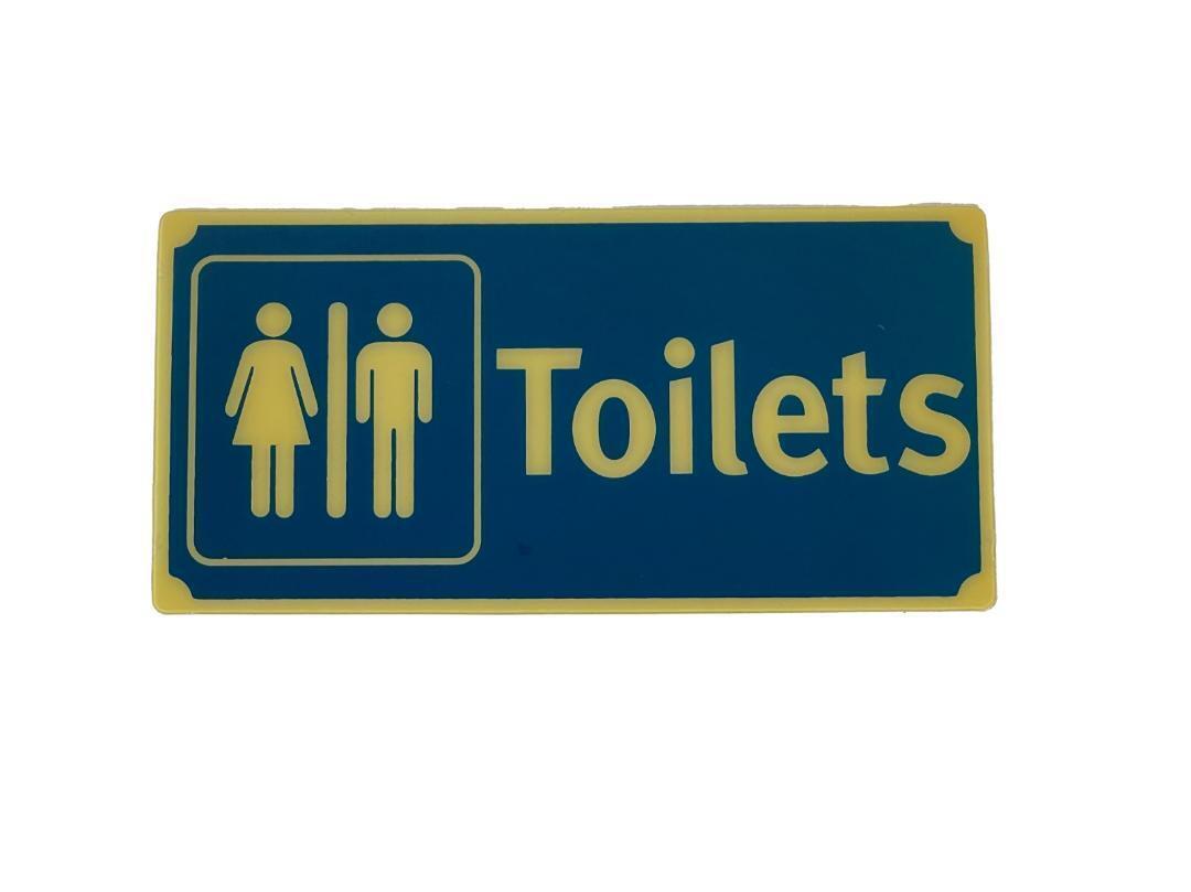 Toilet Signs Blue WC Restroom Bathroom Sign Office Restaurant 20cm