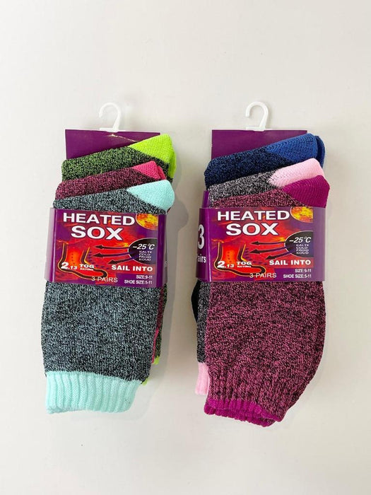 6 pairs Women Warm Thermal Socks Heated Heat Sox Winter Work Thick Soft Ladies