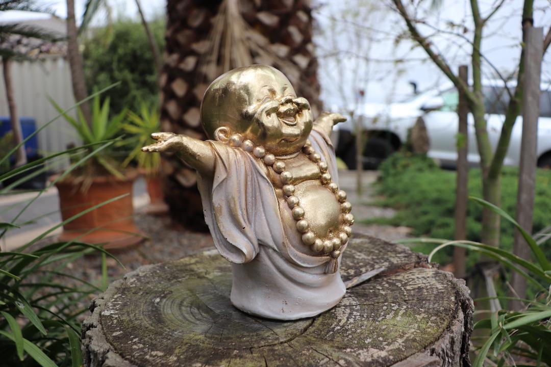 Laughing Buddha Statue Happy Money Lucky Fengshui Home Decor Figurine Set of 2