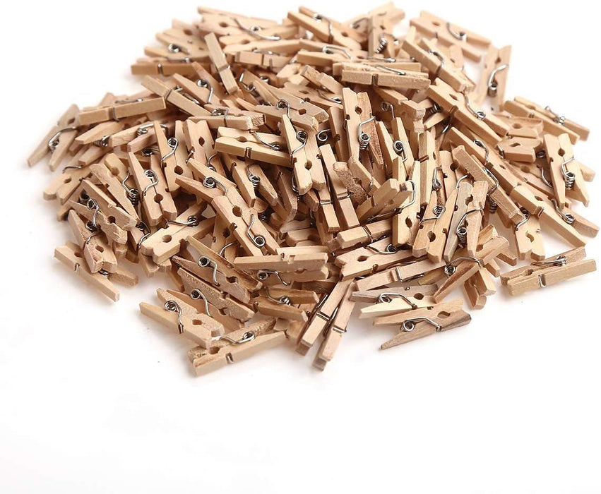 1000x Mini Wooden Pegs Craft Clothespins Natural Wood Photo Clips 2.5 Bulk