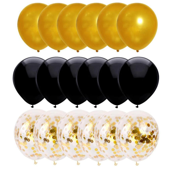 Black Gold Balloon Confetti Balloons Set Party Decorations Wedding Birthday