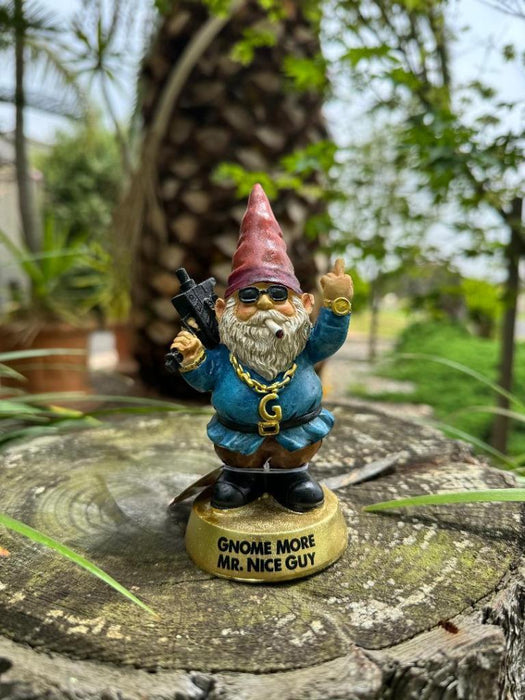 Garden Gnomes Statue Gnome Rude Finger Crazy Gnome Mr Nice Guy Garden Décor