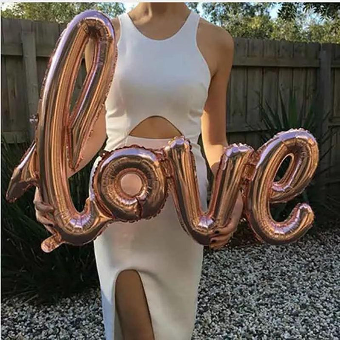 Love Foil Balloons Rose Gold Bridal Shower Decorations Balloon Wedding Valentine