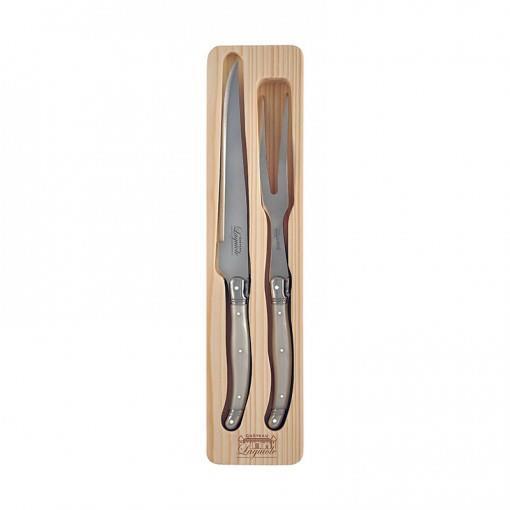 Laguiole Carving Set Knife & Fork Chef French Stainless Steel for Roast Meat