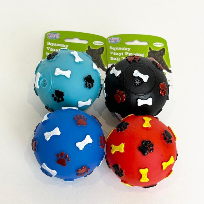 4x Novelty Squeaky Dog Toys Ball Latex Squeeze Squeaker Sound Pet Toy Balls