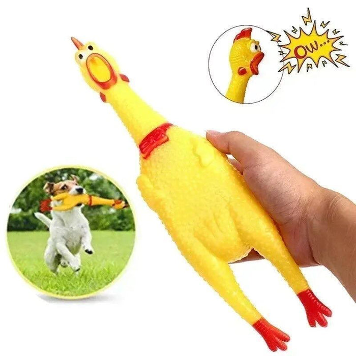 2x Squeaky Chicken Dog Toys Latex Squeaker Sound Honking Funny Pet Toy 29cm