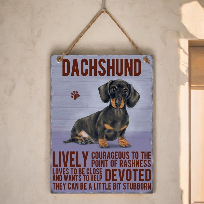 Dachshund Dog Sign Metal Wall Door Hanging Dogs Sign Colourful Home Decor 27cm