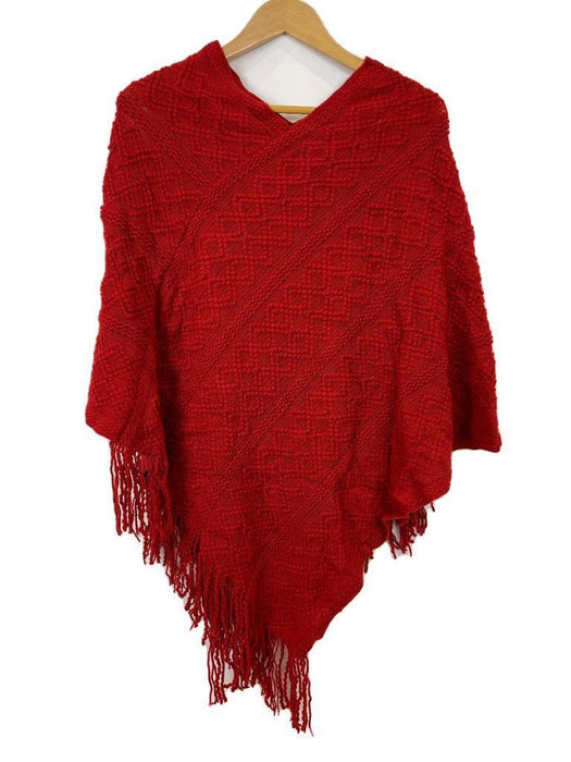 Women Poncho Sweater V Neck Knitted Pullover Ladies Warm Shawls Wraps Capes