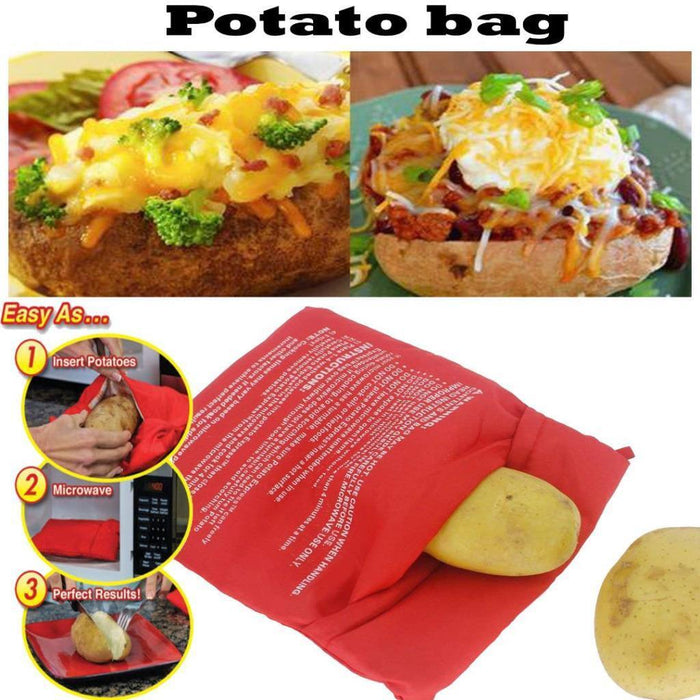 2x Perfect Potato Microwave Baked Cooking Bag Corn Cooker Express Reusable 4min