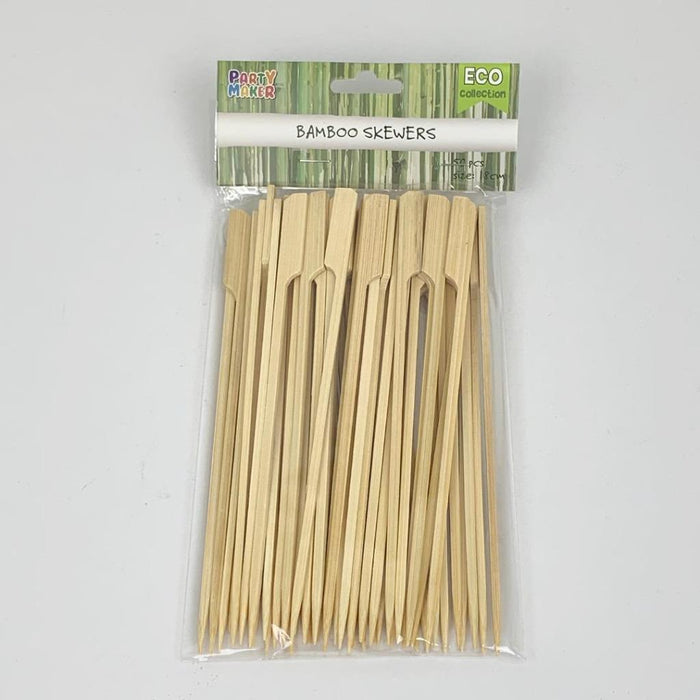 200x Bamboo Paddle Skewers BBQ Sticks Wooden Picks Fruit Kebab Cocktail 18cm