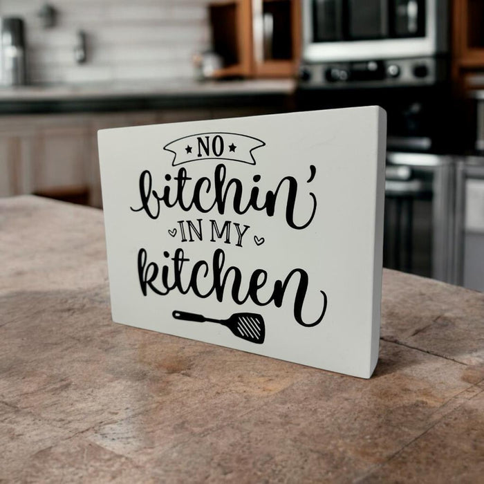 In My Kitchen Sign Plaque Wood Kitchen Centerpiece Farmhouse 20cm