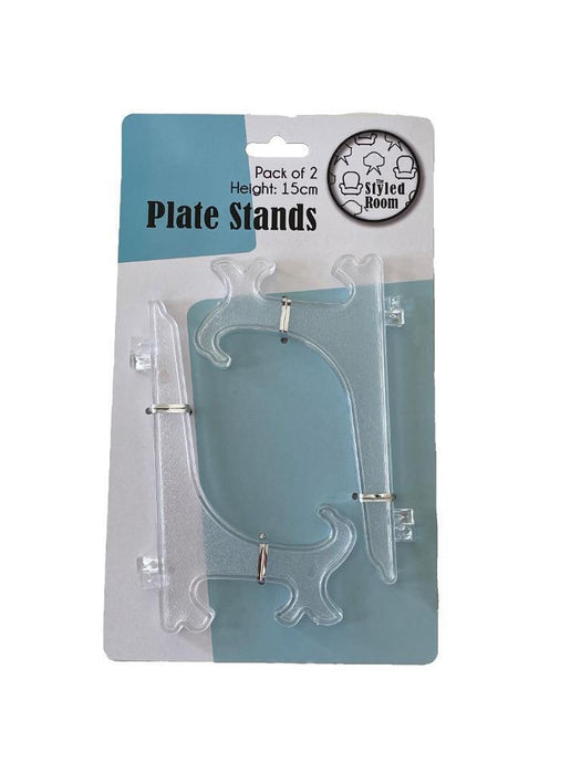 4x Clear Display Plate Stand Easel Stands Photo Picture Dish Holder 15cm