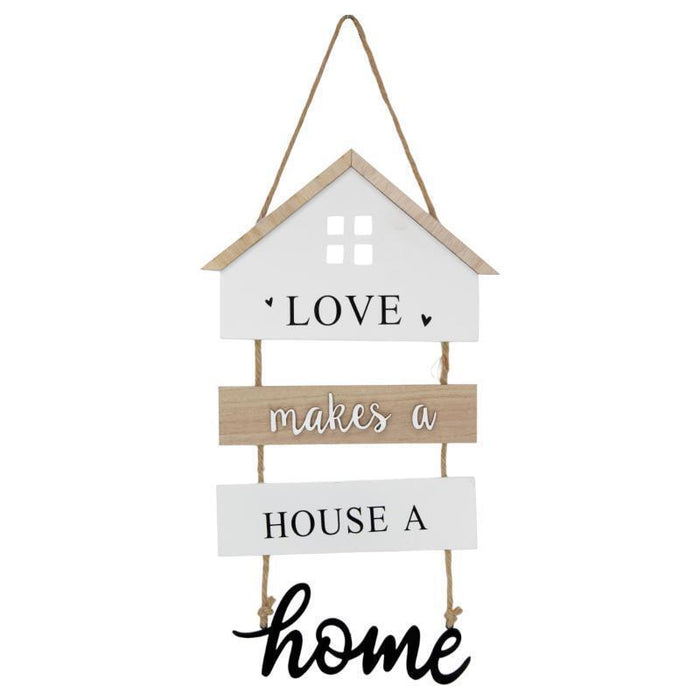 Home Sign Wooden Sign Love Makes a House a Home Hanging Home Signs Wall Decor