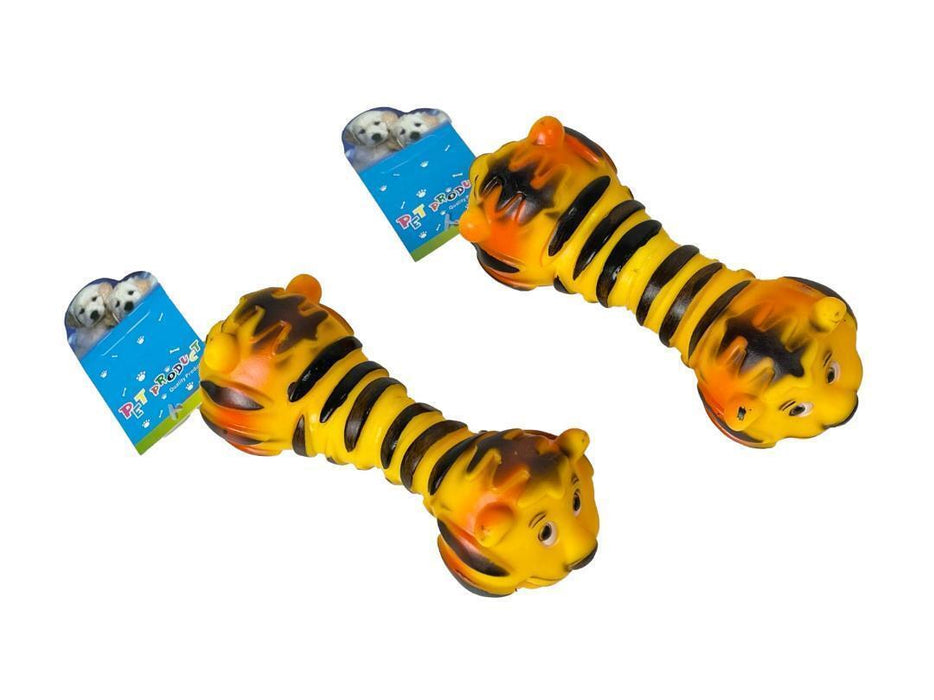 Squeaky Tiger Dog Toys Latex Squeaker Sound Honking Funny Pet Toy Pack of 2