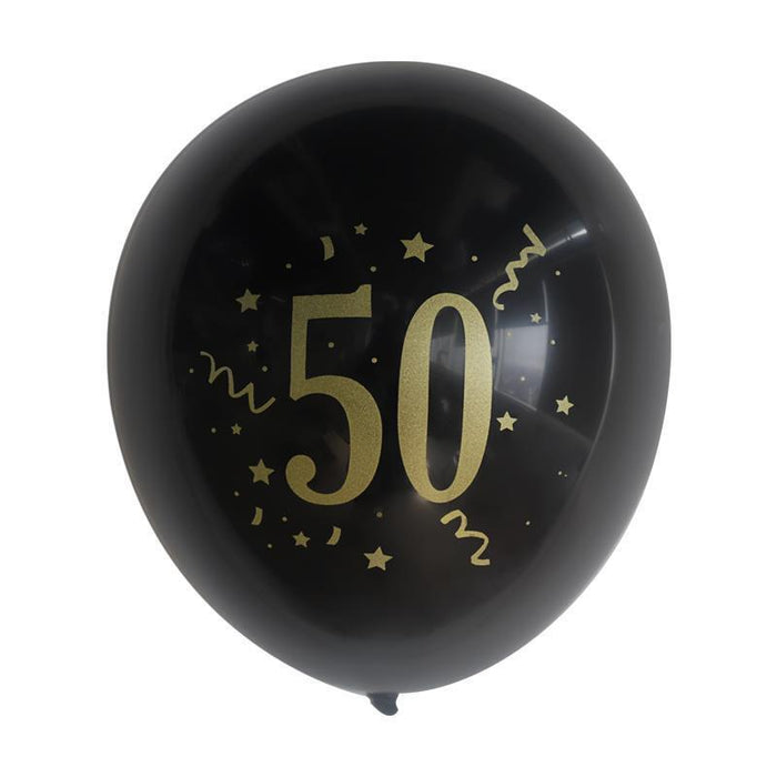 50th Black Balloon Age 50 Balloons 50th Birthday Party Decorations 12inch 30cm