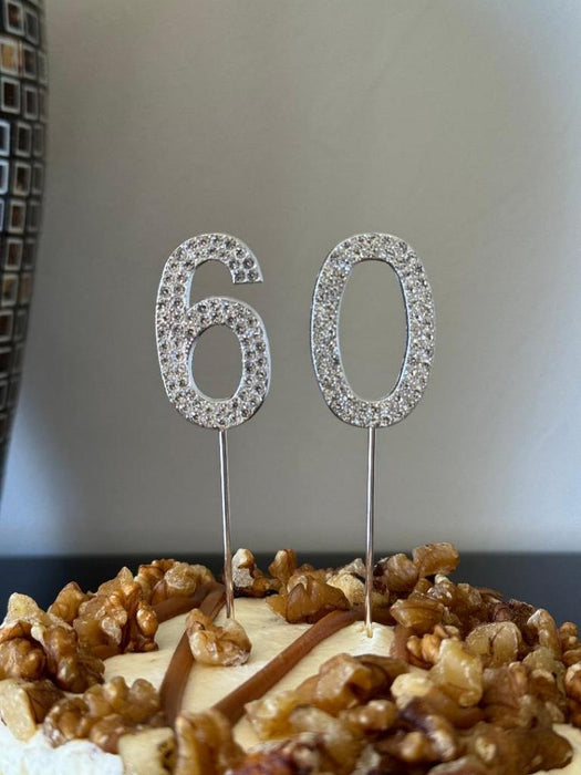 60th Birthday Cake Topper 60 Year Cake Topper Cake Decorations Diamonte