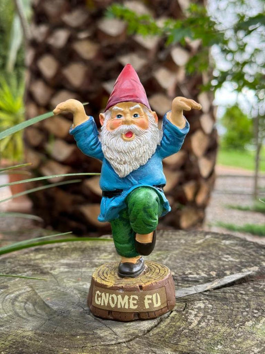 Garden Gnomes Statue Kung Fu Gnome Crazy Funny Gnome Garden Décor Ornament 14cm