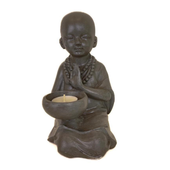 Buddha Statue Tealight Candle Holder Meditative Garden Home Décor Figurine